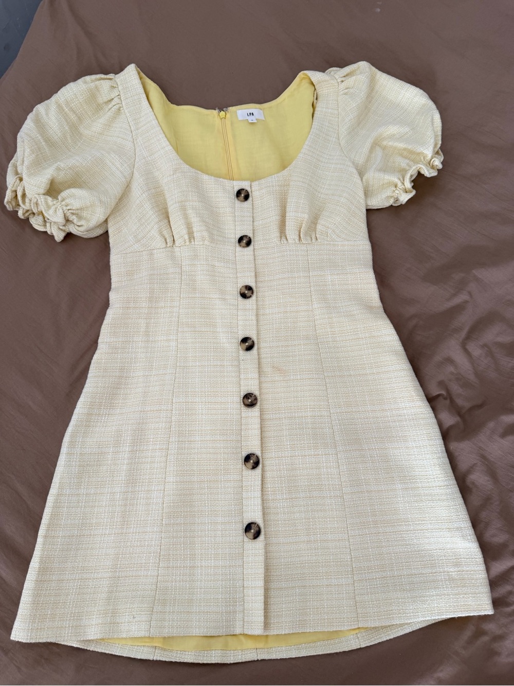 LPA Light Yellow Summer Dress with Back Zip